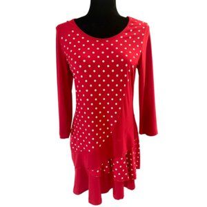 Red Polka-Dot A-Symmetrical shirt